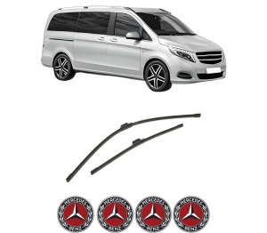 Set stergatoare auto MERCEDES-BENZ V-CLASS (W447) din 2014-2021, pentru parbriz auto, 2 bucati, Bosch Aerotwin, din cauciuc siliconat rezistent, 4 Stickere Auto MERCEDES-BENZ - Img 2