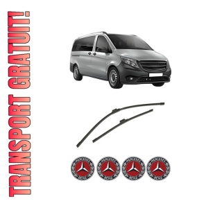 Set stergatoare auto MERCEDES-BENZ VITO Tourer (W447) din 2014-2021, pentru parbriz auto, 2 bucati, Bosch Aerotwin, din cauciuc siliconat rezistent, 4 Stickere Auto MERCEDES-BENZ