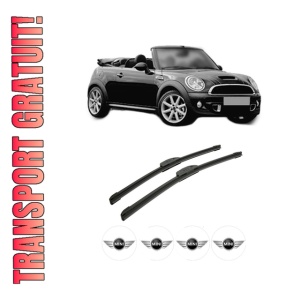 Set stergatoare auto MINI MINI Convertible (R52) din 2004-2008, pentru parbriz auto, 2 bucati, Bosch Aerotwin Retrofit, din cauciuc siliconat rezistent, 4 Stickere Auto MINI