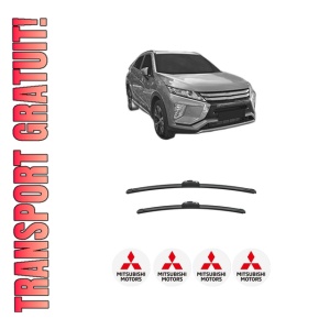 Set stergatoare auto MITSUBISHI ECLIPSE CROSS (GK_, GL_) din 2017-2021, pentru parbriz auto, 2 bucati, Bosch Aerotwin, din cauciuc siliconat rezistent, 4 Stickere Auto MITSUBISHI