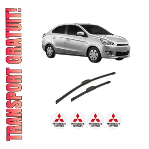 Set stergatoare auto MITSUBISHI MIRAGE VI Saloon (A1_A) din 2013, pentru parbriz auto, 2 bucati, Bosch Aerotwin Retrofit, din cauciuc siliconat rezistent, 4 Stickere Auto MITSUBISHI