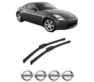 Set stergatoare auto NISSAN 350Z Coupe (Z33) din 2002-2008, pentru parbriz auto, 2 bucati, Bosch Aerotwin Retrofit, din cauciuc siliconat rezistent, 4 Stickere Auto NISSAN - Img 2