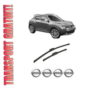 Set stergatoare auto NISSAN JUKE (F15) din 2010-2019, pentru parbriz auto, 2 bucati, Bosch Aerotwin Retrofit, din cauciuc siliconat rezistent, 4 Stickere Auto NISSAN