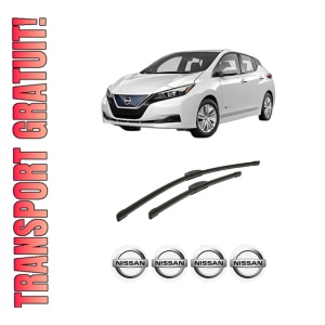 Set stergatoare auto NISSAN LEAF (ZE1) din 2017-2019, pentru parbriz auto, 2 bucati, Bosch Aerotwin Retrofit, din cauciuc siliconat rezistent, 4 Stickere Auto NISSAN