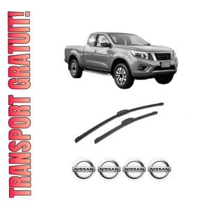 Set stergatoare auto NISSAN NAVARA NP300 Pickup (D23, D23T) din 2015, pentru parbriz auto, 2 bucati, Bosch Aerotwin Retrofit, din cauciuc siliconat rezistent, 4 Stickere Auto NISSAN