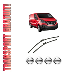 Set stergatoare auto NISSAN NV300 Van (X82) din 2016-2021, pentru parbriz auto, 2 bucati, Bosch Aerotwin, din cauciuc siliconat rezistent, 4 Stickere Auto NISSAN