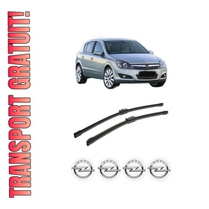 Set stergatoare auto OPEL ASTRA H CLASSIC Hatchback (A04) din 2009, pentru parbriz auto, 2 bucati, Bosch Aerotwin, din cauciuc siliconat rezistent, 4 Stickere Auto OPEL