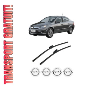 Set stergatoare auto OPEL ASTRA H CLASSIC Saloon (A04) din 2009-2014, pentru parbriz auto, 2 bucati, Bosch Aerotwin Multi, din cauciuc siliconat rezistent, 4 Stickere Auto OPEL