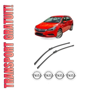 Set stergatoare auto OPEL ASTRA K (B16) din 2015-2022, pentru parbriz auto, 2 bucati, Bosch Aerotwin, din cauciuc siliconat rezistent, 4 Stickere Auto OPEL