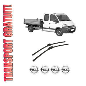 Set stergatoare auto OPEL MOVANO A Platform/Chassis (X70) din 1998-2006, pentru parbriz auto, 2 bucati, Bosch Aerotwin Retro Truck, din cauciuc siliconat rezistent, 4 Stickere Auto OPEL