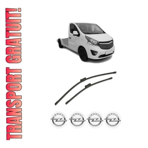Set stergatoare auto OPEL VIVARO B Platform/Chassis (X82) din 2014-2019, pentru parbriz auto, 2 bucati, Bosch Aerotwin, din cauciuc siliconat rezistent, 4 Stickere Auto OPEL
