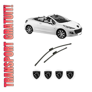 Set stergatoare auto PEUGEOT 207 CC (WD_) din 2007-2015, pentru parbriz auto, 2 bucati, Bosch Aerotwin Multi, din cauciuc siliconat rezistent, 4 Stickere Auto PEUGEOT