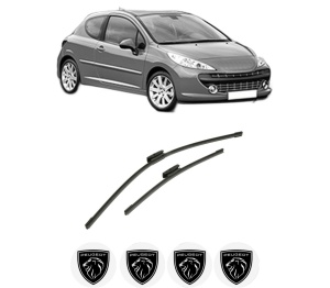Set stergatoare auto PEUGEOT 207 (WA_, WC_) din 2006-2015, pentru parbriz auto, 2 bucati, Bosch Aerotwin Multi, din cauciuc siliconat rezistent, 4 Stickere Auto PEUGEOT - Img 2