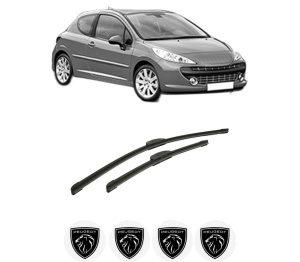Set stergatoare auto PEUGEOT 207 (WA_, WC_) din 2006-2015, pentru parbriz auto, 2 bucati, Bosch Aerotwin Retrofit, din cauciuc siliconat rezistent, 4 Stickere Auto PEUGEOT - Img 2