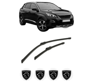 Set stergatoare auto PEUGEOT 3008 II SUV (MC_, MR_, MJ_, M4_) din 2016-2023, pentru parbriz auto, 2 bucati, Bosch Aerotwin, din cauciuc siliconat rezistent, 4 Stickere Auto PEUGEOT - Img 2