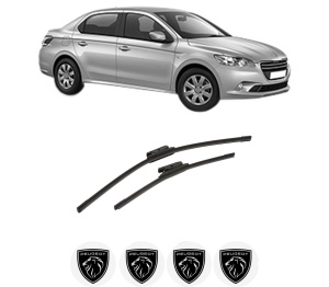 Set stergatoare auto PEUGEOT 301 din 2012-2018, pentru parbriz auto, 2 bucati, Bosch Aerotwin, din cauciuc siliconat rezistent, 4 Stickere Auto PEUGEOT - Img 2