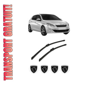 Set stergatoare auto PEUGEOT 308 Hatchback Van (LB_) din 2015-2021, pentru parbriz auto, 2 bucati, Bosch Aerotwin, din cauciuc siliconat rezistent, 4 Stickere Auto PEUGEOT