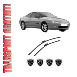 Set stergatoare auto PEUGEOT 406 Coupe (8C) din 1997-2004, pentru parbriz auto, 2 bucati, Bosch Aerotwin Retrofit, din cauciuc siliconat rezistent, 4 Stickere Auto PEUGEOT