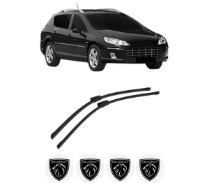 Set stergatoare auto PEUGEOT 407 SW Estate Van (6E_) din 2009-2010, pentru parbriz auto, 2 bucati, Bosch Aerotwin Multi, din cauciuc siliconat rezistent, 4 Stickere Auto PEUGEOT - Img 2