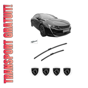 Set stergatoare auto PEUGEOT 508 II (FB_, FH_, F3_) din 2018-2021, pentru parbriz auto, 2 bucati, Bosch Aerotwin, din cauciuc siliconat rezistent, 4 Stickere Auto PEUGEOT