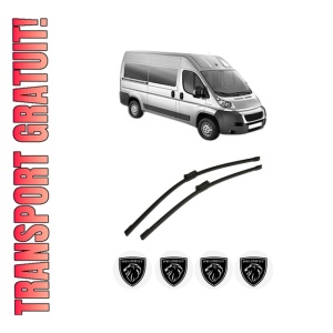 Set stergatoare auto PEUGEOT BOXER Bus din 2006-2023, pentru parbriz auto, 2 bucati, Bosch Aerotwin, din cauciuc siliconat rezistent, 4 Stickere Auto PEUGEOT