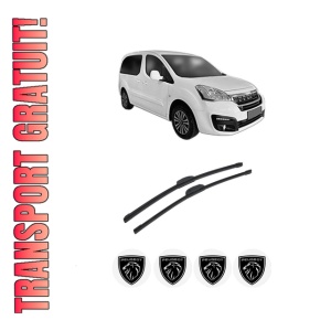 Set stergatoare auto PEUGEOT PARTNER ORIGIN Box Body/MPV (G_) din 2008-2015, pentru parbriz auto, 2 bucati, Bosch Aerotwin Retrofit, din cauciuc siliconat rezistent, 4 Stickere Auto PEUGEOT