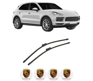 Set stergatoare auto PORSCHE CAYENNE (9YA) din 2017-2021, pentru parbriz auto, 2 bucati, Bosch Aerotwin, din cauciuc siliconat rezistent, 4 Stickere Auto PORSCHE - Img 2