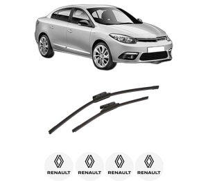 Set stergatoare auto RENAULT FLUENCE (L3_) din 2010-2015, pentru parbriz auto, 2 bucati, Bosch Aerotwin, din cauciuc siliconat rezistent, 4 Stickere Auto RENAULT - Img 2