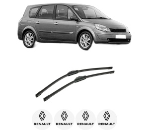 Set stergatoare auto RENAULT GRAND SCENIC II (JM0/1_) din 2004-2009, pentru parbriz auto, 2 bucati, Bosch Aerotwin, din cauciuc siliconat rezistent, 4 Stickere Auto RENAULT - Img 2