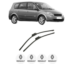 Set stergatoare auto RENAULT GRAND SCENIC II (JM0/1_) din 2004-2009, pentru parbriz auto, 2 bucati, Bosch Aerotwin, din cauciuc siliconat rezistent, 4 Stickere Auto RENAULT - Img 2