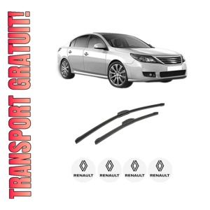 Set stergatoare auto RENAULT LATITUDE (L70_) din 2010-2013, pentru parbriz auto, 2 bucati, Bosch Aerotwin Retrofit, din cauciuc siliconat rezistent, 4 Stickere Auto RENAULT