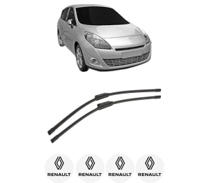 Set stergatoare auto RENAULT SCENIC III VAN (JZ0/1_) din 2009-2016, pentru parbriz auto, 2 bucati, Bosch Aerotwin, din cauciuc siliconat rezistent, 4 Stickere Auto RENAULT - Img 2