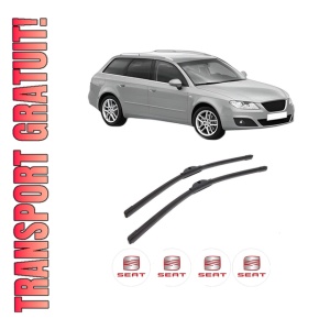Set stergatoare auto SEAT EXEO ST (3R5) din 2009-2013, pentru parbriz auto, 2 bucati, Bosch Aerotwin, din cauciuc siliconat rezistent, 4 Stickere Auto SEAT