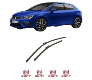 Set stergatoare auto SEAT LEON (KL1, KLG) din 2019-2021, pentru parbriz auto, 2 bucati, Bosch Aerotwin, din cauciuc siliconat rezistent, 4 Stickere Auto SEAT - Img 2
