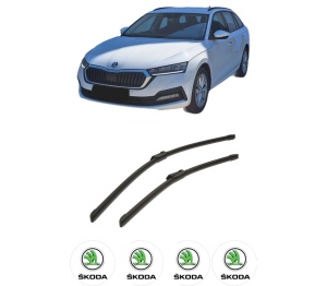 Set stergatoare auto SKODA Octavia IV Combi (NX5, PV5) din 2019-2025, pentru parbriz auto, 2 bucati, Bosch Aerotwin, din cauciuc siliconat rezistent, 4 Stickere Auto SKODA - Img 2