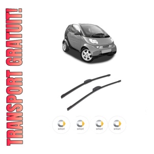 Set stergatoare auto SMART CITY-COUPE (450) din 1998-2004, pentru parbriz auto, 2 bucati, Bosch Aerotwin Retrofit, din cauciuc siliconat rezistent, 4 Stickere Auto SMART