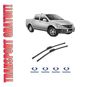 Set stergatoare auto SSANGYONG Actyon SPORTS I (QJ) din 2007-2011, pentru parbriz auto, 2 bucati, Bosch Aerotwin Retrofit, din cauciuc siliconat rezistent, 4 Stickere Auto SSANGYONG
