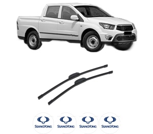 Set stergatoare auto SSANGYONG Actyon SPORTS II din 2012-2015, pentru parbriz auto, 2 bucati, Bosch Aerotwin Retrofit, din cauciuc siliconat rezistent, 4 Stickere Auto SSANGYONG - Img 2