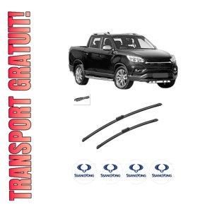 Set stergatoare auto SSANGYONG MUSSO (QK) din 2018, pentru parbriz auto, 2 bucati, Bosch Aerotwin, din cauciuc siliconat rezistent, 4 Stickere Auto SSANGYONG