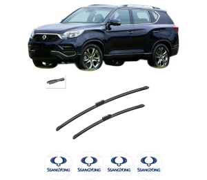Set stergatoare auto SSANGYONG REXTON VAN (Y400) din 2017, pentru parbriz auto, 2 bucati, Bosch Aerotwin, din cauciuc siliconat rezistent, 4 Stickere Auto SSANGYONG - Img 2