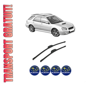 Set stergatoare auto SUBARU IMPREZA Estate (GG) din 2000-2008, pentru parbriz auto, 2 bucati, Bosch Aerotwin Retrofit, din cauciuc siliconat rezistent, 4 Stickere Auto SUBARU