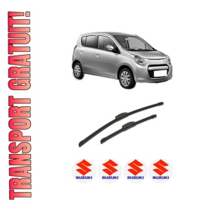 Set stergatoare auto SUZUKI ALTO VII (GF, HA25_, HA35_) din 2009-2012, pentru parbriz auto, 2 bucati, Bosch Aerotwin Retrofit, din cauciuc siliconat rezistent, 4 Stickere Auto SUZUKI