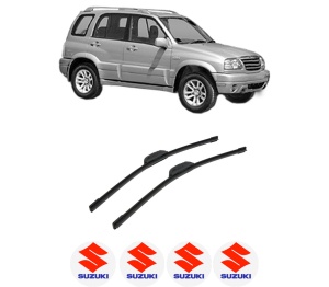 Set stergatoare auto SUZUKI GRAND VITARA I (FT, HT) din 1998-2005, pentru parbriz auto, 2 bucati, Bosch Aerotwin Retrofit, din cauciuc siliconat rezistent, 4 Stickere Auto SUZUKI - Img 2