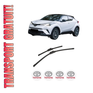 Set stergatoare auto TOYOTA C-HR (_X1_) din 2016-2019, pentru parbriz auto, 2 bucati, Bosch Aerotwin, din cauciuc siliconat rezistent, 4 Stickere Auto TOYOTA