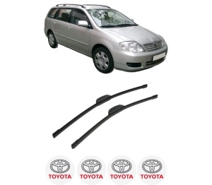 Set stergatoare auto TOYOTA COROLLA Estate (_E12_) din 2002-2007, pentru parbriz auto, 2 bucati, Bosch Aerotwin Retrofit, din cauciuc siliconat rezistent, 4 Stickere Auto TOYOTA - Img 2