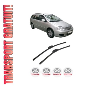 Set stergatoare auto TOYOTA COROLLA Estate (_E12_) din 2002-2007, pentru parbriz auto, 2 bucati, Bosch Aerotwin Retrofit, din cauciuc siliconat rezistent, 4 Stickere Auto TOYOTA