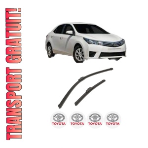 Set stergatoare auto TOYOTA COROLLA Saloon (_E18_, ZRE1_) din 2013-2019, pentru parbriz auto, 2 bucati, Bosch Aerotwin Retrofit, din cauciuc siliconat rezistent, 4 Stickere Auto TOYOTA