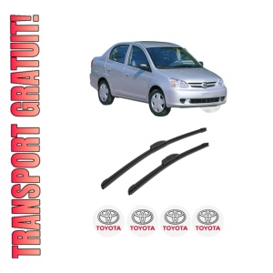 Set stergatoare auto TOYOTA ECHO Saloon (_P1_) din 2003-2005, pentru parbriz auto, 2 bucati, Bosch Aerotwin Retrofit, din cauciuc siliconat rezistent, 4 Stickere Auto TOYOTA