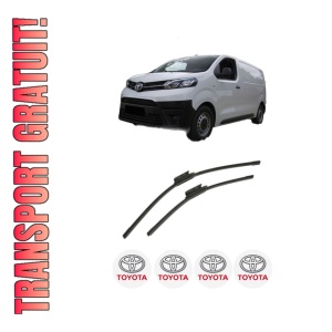 Set stergatoare auto TOYOTA PROACE Platform/Chassis (MDZ_) din 2016-2024, pentru parbriz auto, 2 bucati, Bosch Aerotwin, din cauciuc siliconat rezistent, 4 Stickere Auto TOYOTA