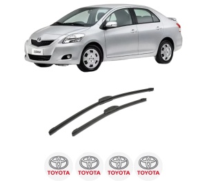 Set stergatoare auto TOYOTA YARIS / VIOS Saloon (_P9_) din 2005-2013, pentru parbriz auto, 2 bucati, Bosch Aerotwin Retrofit, din cauciuc siliconat rezistent, 4 Stickere Auto TOYOTA - Img 2